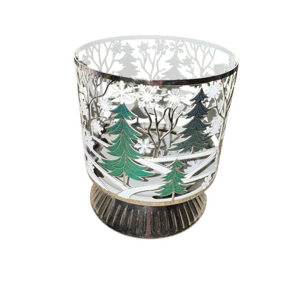 Bath & Body Works 3 Wick Candle Holder Christmas Snowman Trees Holiday NWT - Picture 2 of 6